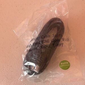 Black High Speed HDMI Cable 6FT
